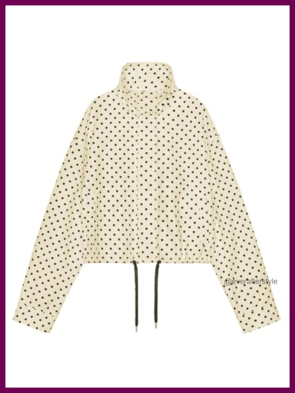 Lightweight Polka Dot Cropped Bomber Jacket Zip Up Casual